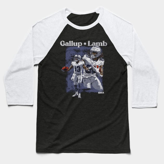 CeeDee Lamb & Michael Gallup Dallas Duo Baseball T-Shirt by Chunta_Design